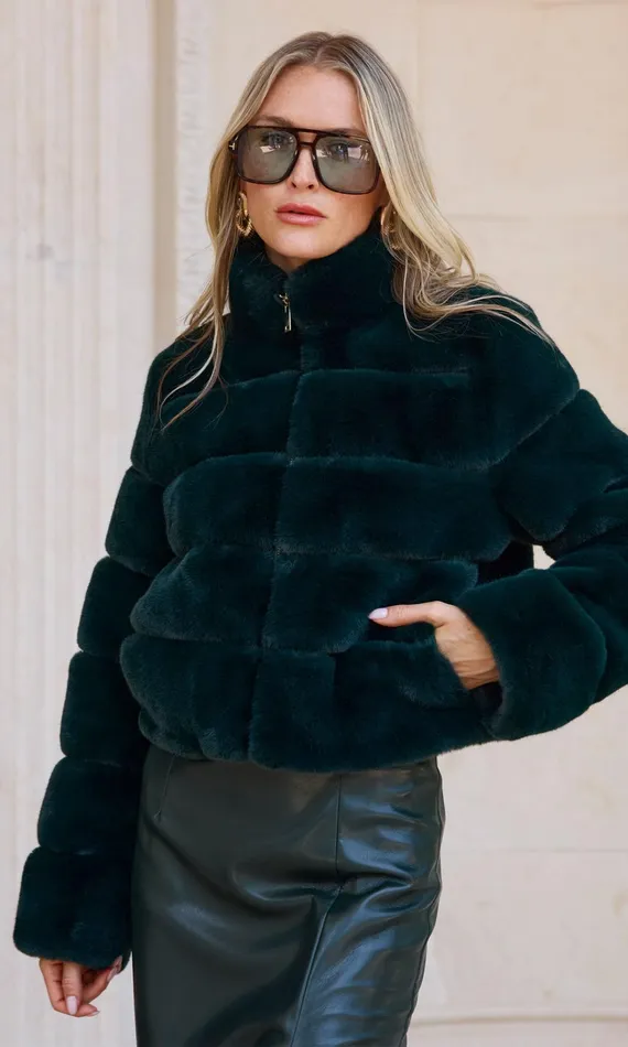 Outerwear Women Generation Love Clothing Tala Faux Fur Bomber Forest