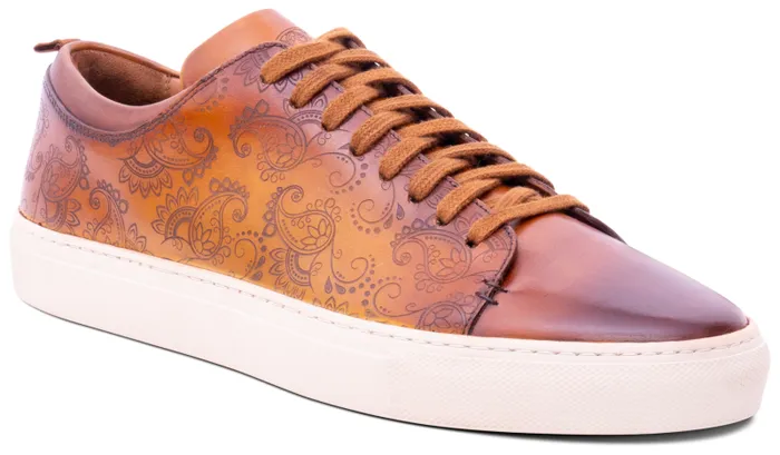 Paisely 8211 Cedar Hand Painted Mens Barker Shoes Mens Sneakers