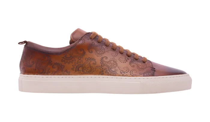 Paisely 8211 Cedar Hand Painted Mens Barker Shoes Mens Sneakers