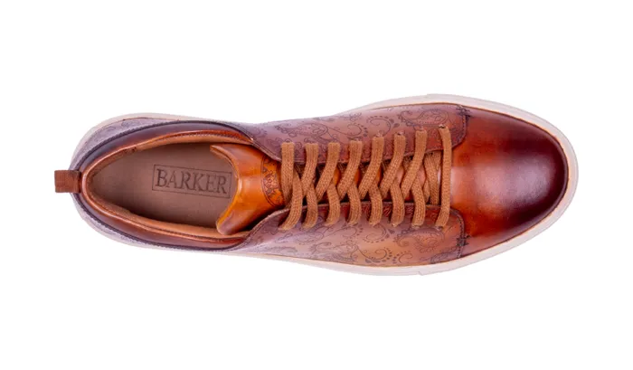 Paisely 8211 Cedar Hand Painted Mens Barker Shoes Mens Sneakers