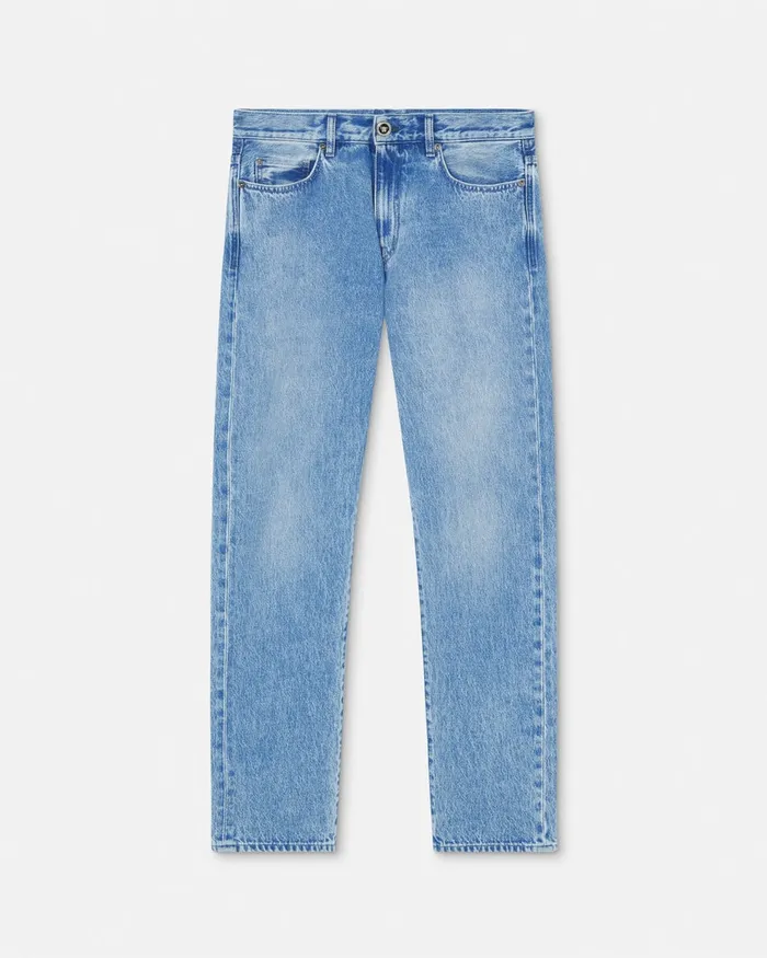 Pants and Shorts Men Versace Regular Fit Jeans Blue