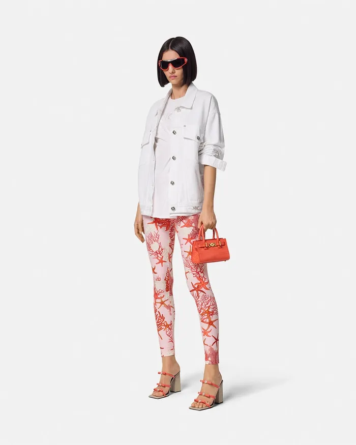 Pants and Shorts Women Versace Barocco Sea Leggings Pinkprint