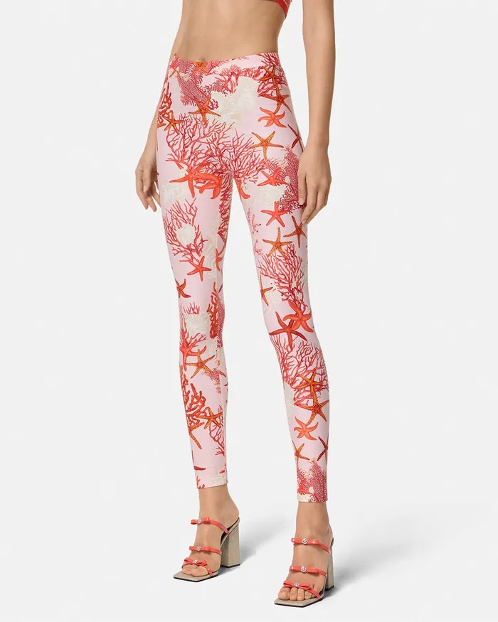 Pants and Shorts Women Versace Barocco Sea Leggings Pinkprint