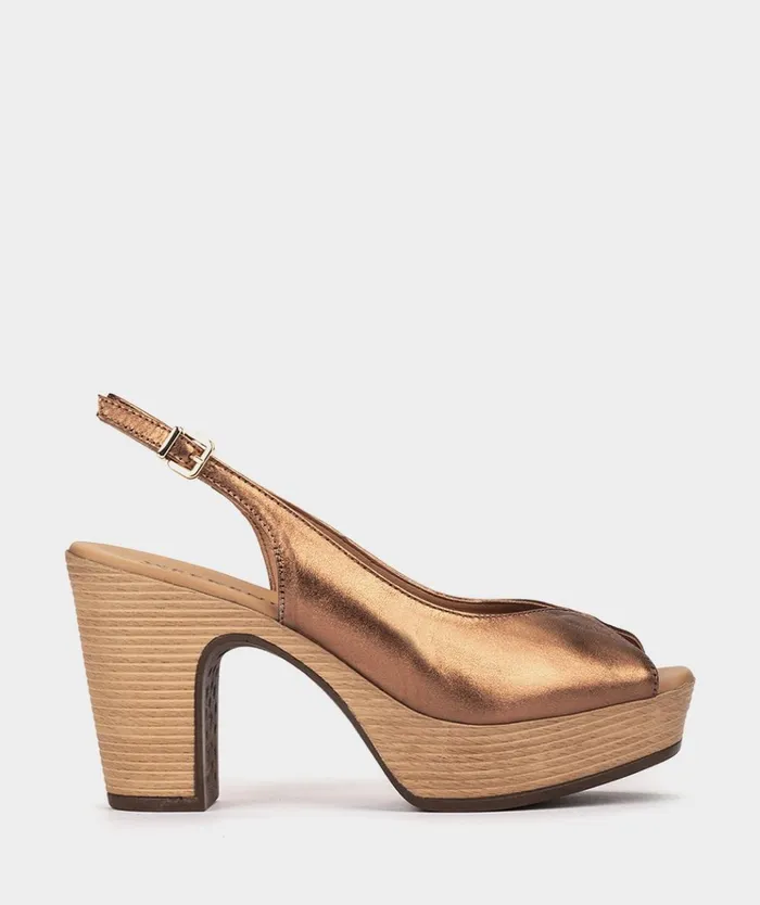 Pedro Miralles Floriana Metallic 8211 Heeled Sandals Women