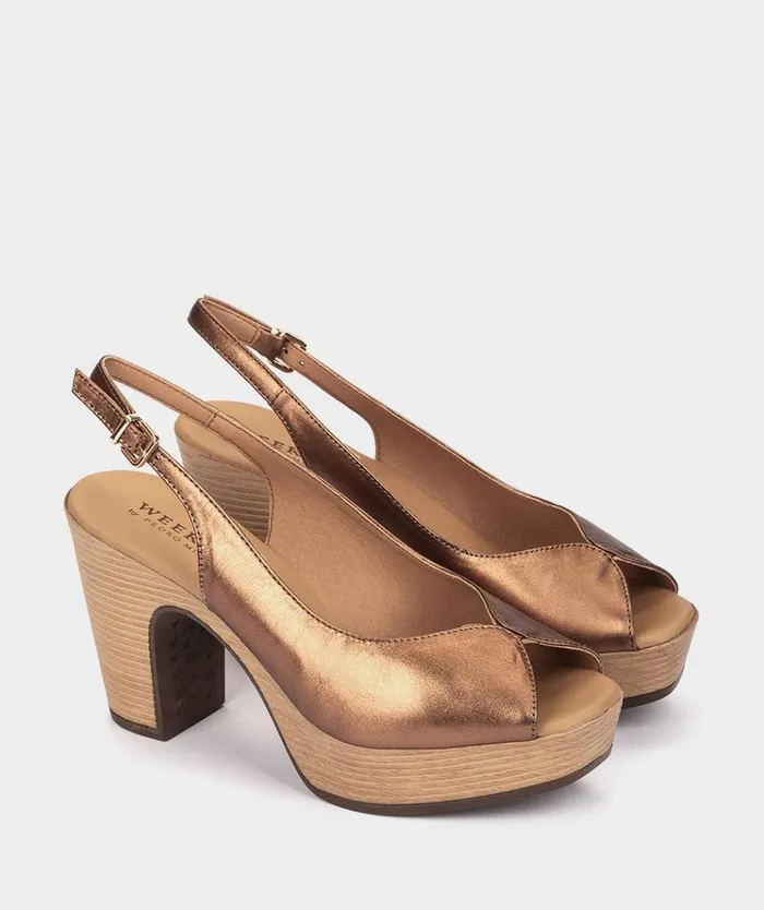 Pedro Miralles Floriana Metallic 8211 Heeled Sandals Women