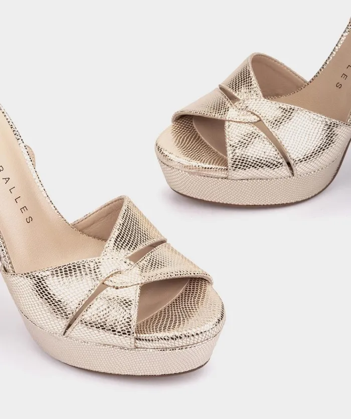 Pedro Miralles Gandia Metallic 8211 Heeled Sandals Women