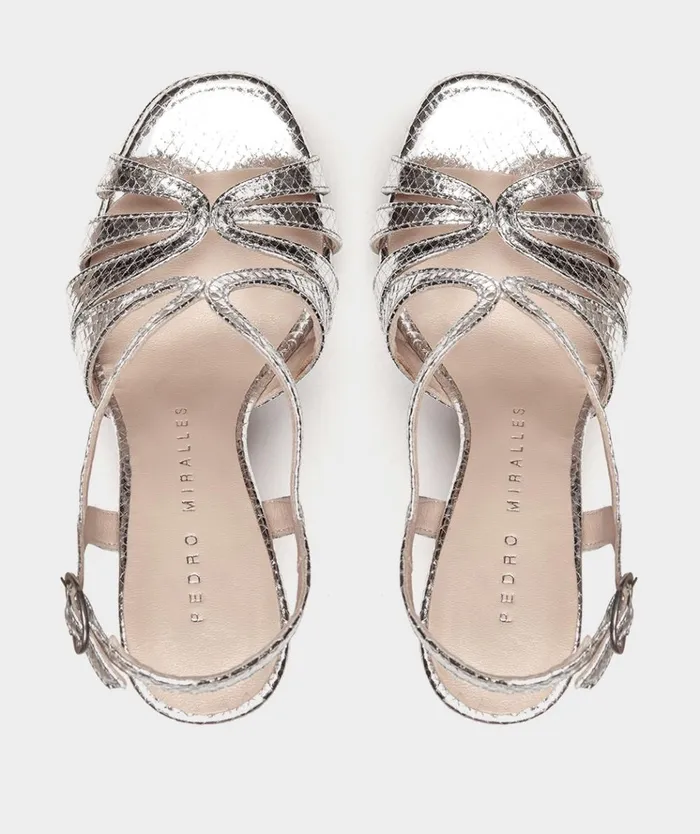 Pedro Miralles Malawi Metallic 8211 Heeled Sandals Women