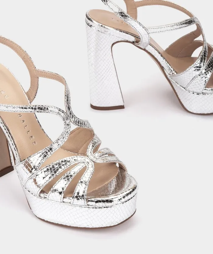 Pedro Miralles Malawi Metallic 8211 Heeled Sandals Women