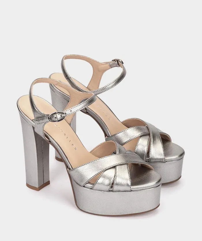 Pedro Miralles Zarautz Metallic 8211 Heeled Sandals Women