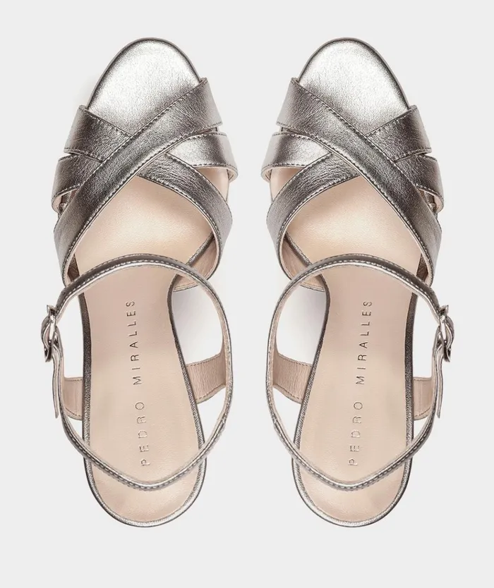 Pedro Miralles Zarautz Metallic 8211 Heeled Sandals Women