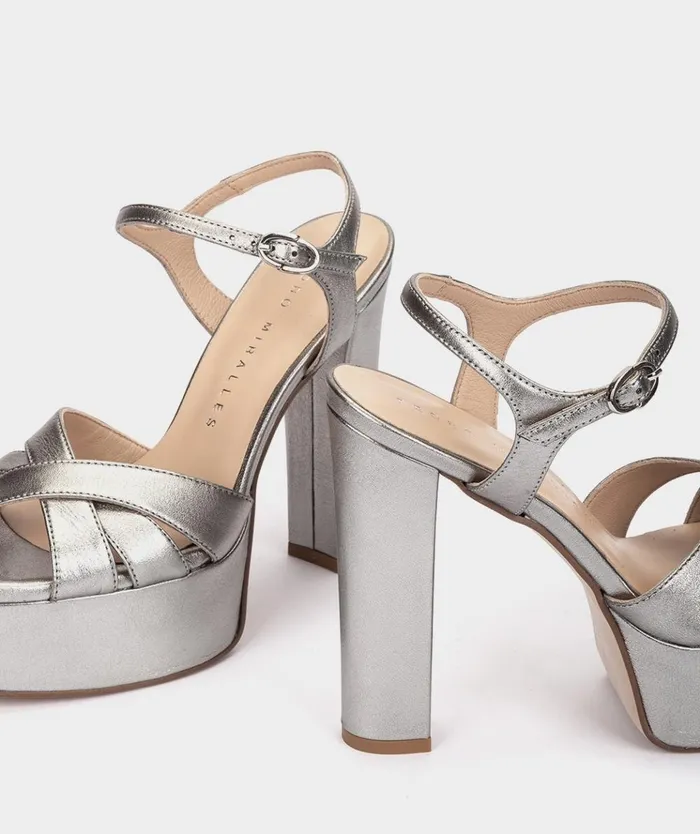 Pedro Miralles Zarautz Metallic 8211 Heeled Sandals Women