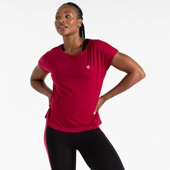 Persisting Lightweight Gym TShirt Berry Pink Marl Women Dare 2b Gym Tops