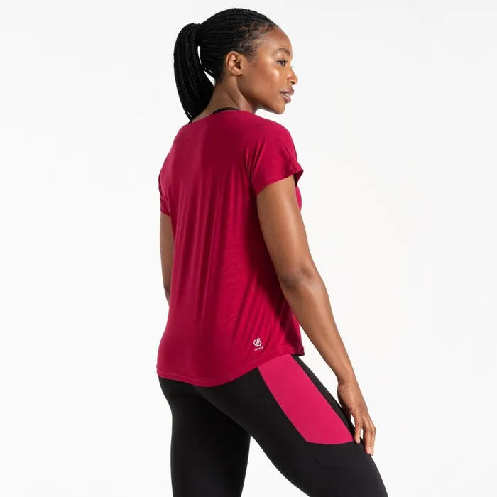 Persisting Lightweight Gym TShirt Berry Pink Marl Women Dare 2b Gym Tops