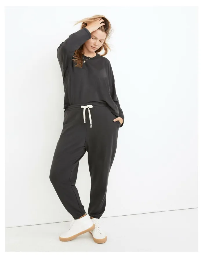 Petite MWL Superbrushed Easygoing Sweatpants Black Coal Women Madewell MWL Athleisure