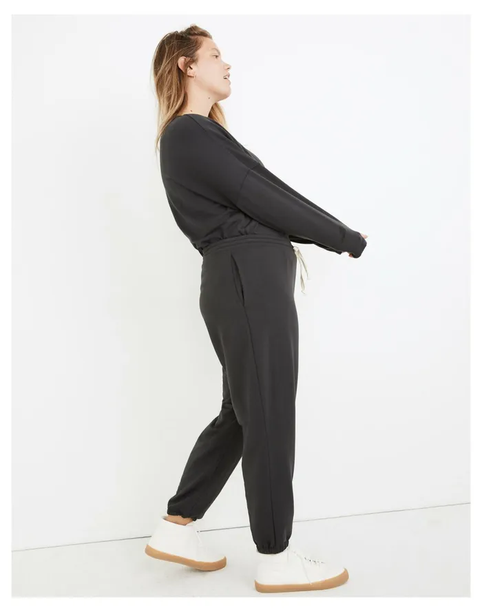 Petite MWL Superbrushed Easygoing Sweatpants Black Coal Women Madewell MWL Athleisure