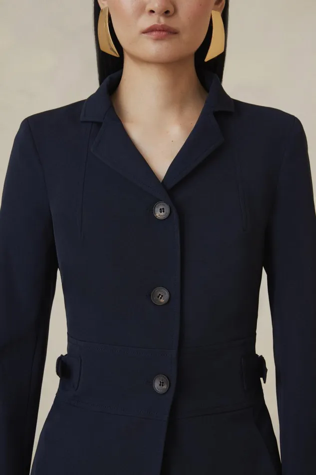 Petite The Founder Italian Technical Stretch Tailored Tab Jacket Women Karen Millen Coats and Jackets