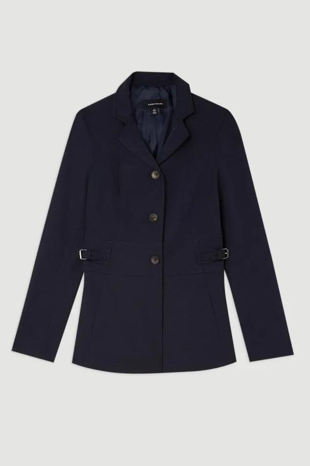 Petite The Founder Italian Technical Stretch Tailored Tab Jacket Women Karen Millen Coats and Jackets