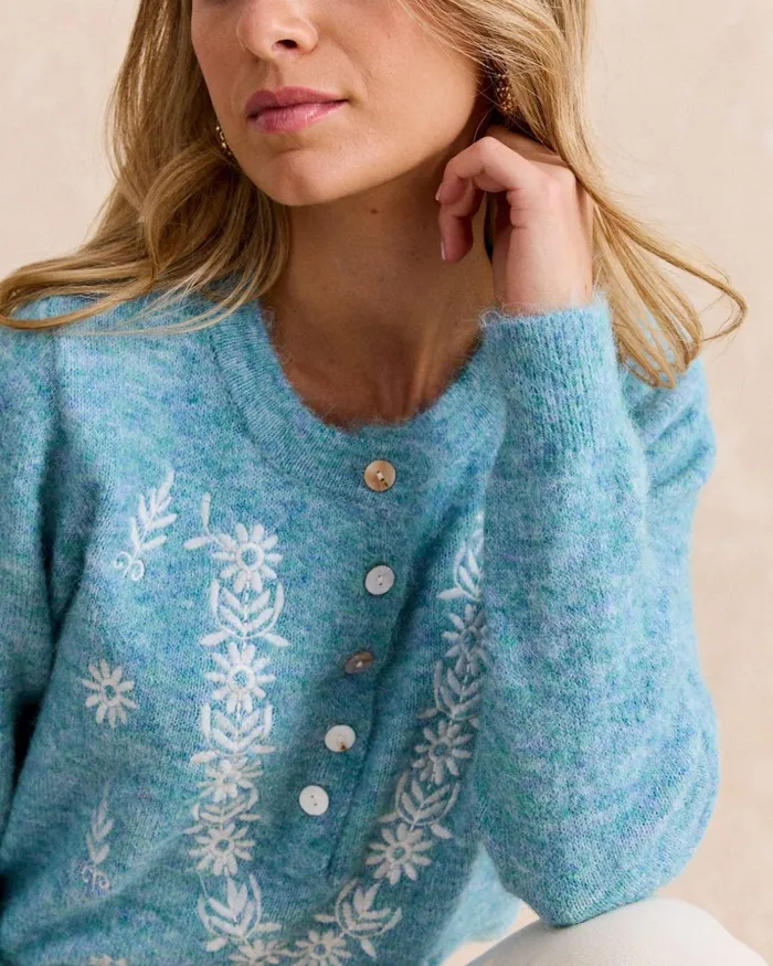 Petunia Knitted Cardigan Turquoise Women Polin Et Moi Cardigans And Sweaters Petunia Knitted Cardigan Turquoise Women Polin Et Moi Cardigans And Sweaters