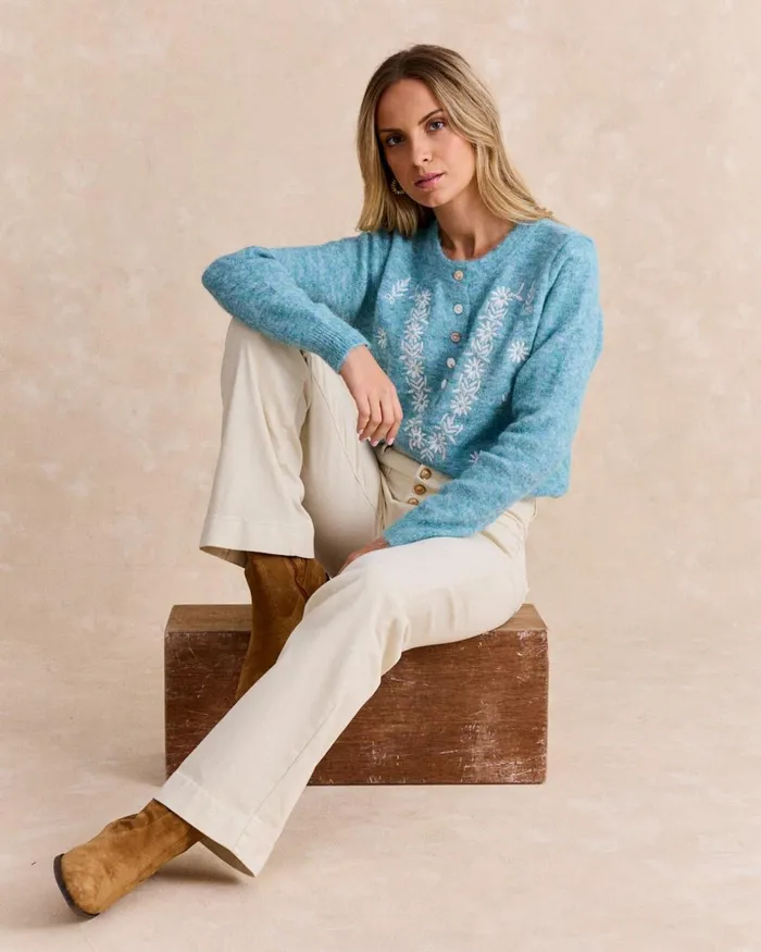 Petunia Knitted Cardigan Turquoise Women Polin Et Moi Cardigans And Sweaters Petunia Knitted Cardigan Turquoise Women Polin Et Moi Cardigans And Sweaters