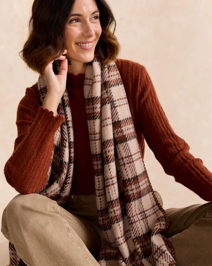 Pizzina Scottish Scarf Brown Women Polin Et Moi Hats And Scarves