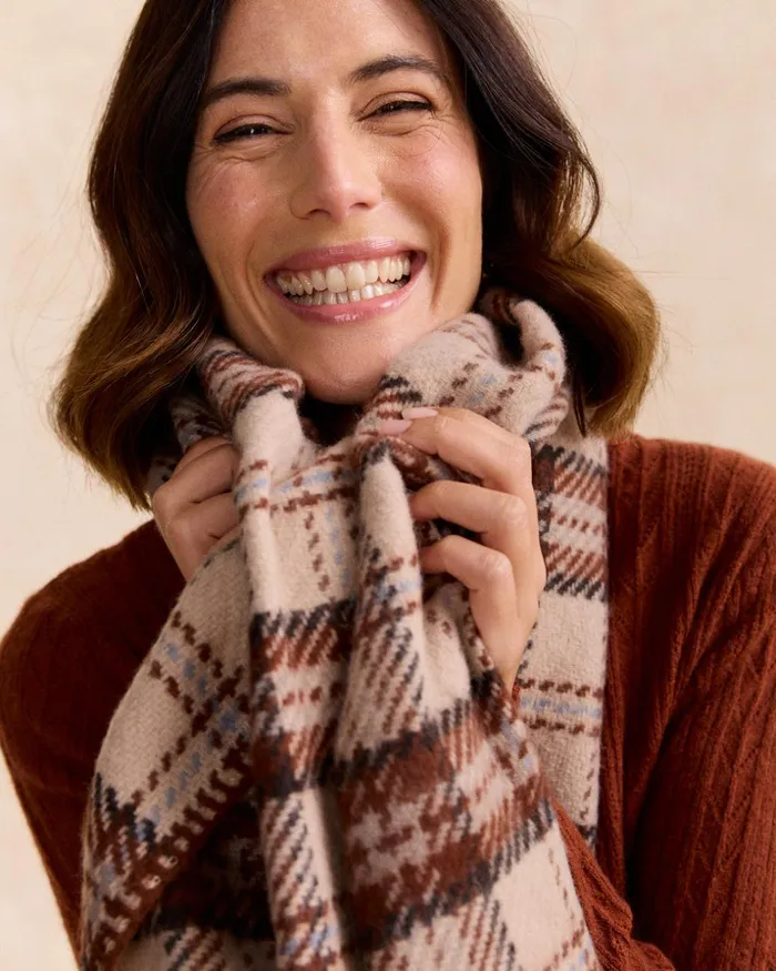 Pizzina Scottish Scarf Brown Women Polin Et Moi Hats And Scarves