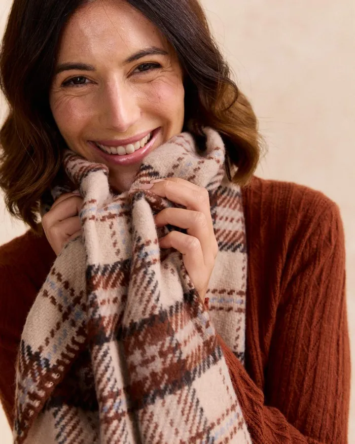 Pizzina Scottish Scarf Brown Women Polin Et Moi Hats And Scarves