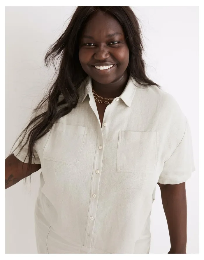 Plus Breezewoven Beachside Shirttail Top Ashen Sage Women Madewell Tops and Shirts Plus Breezewoven Beachside Shirttail Top Ashen Sage Women Madewell Tops and Shirts