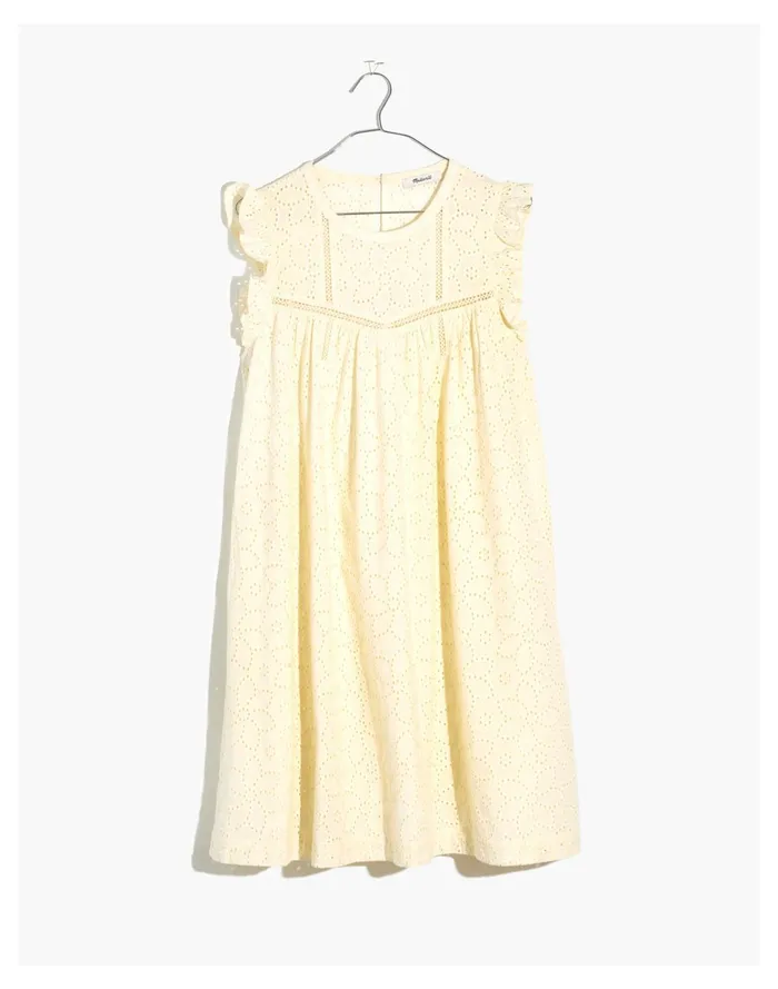 Plus Eyelet Ruffle Sleeve Mini Dress Lighthouse Women Madewell Dresses