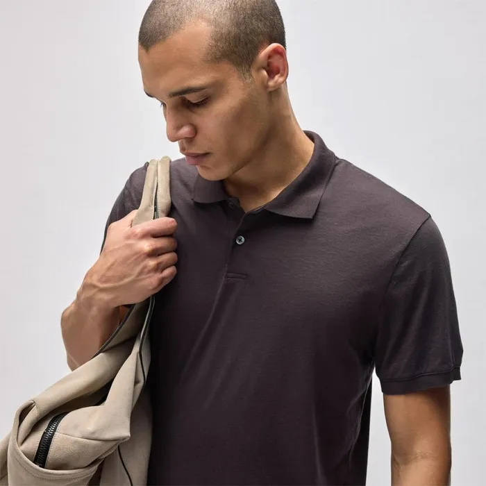 PolosNovelty Tops Men James Perse Luxe Lotus Jersey Polo Kona PolosNovelty Tops Men James Perse Luxe Lotus Jersey Polo Kona
