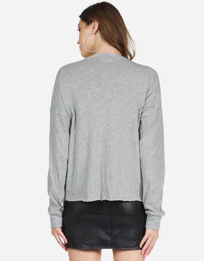 Portia Lucky Eye Horseshoe Heather Grey Women039s Lauren Moshi Long Sleeve