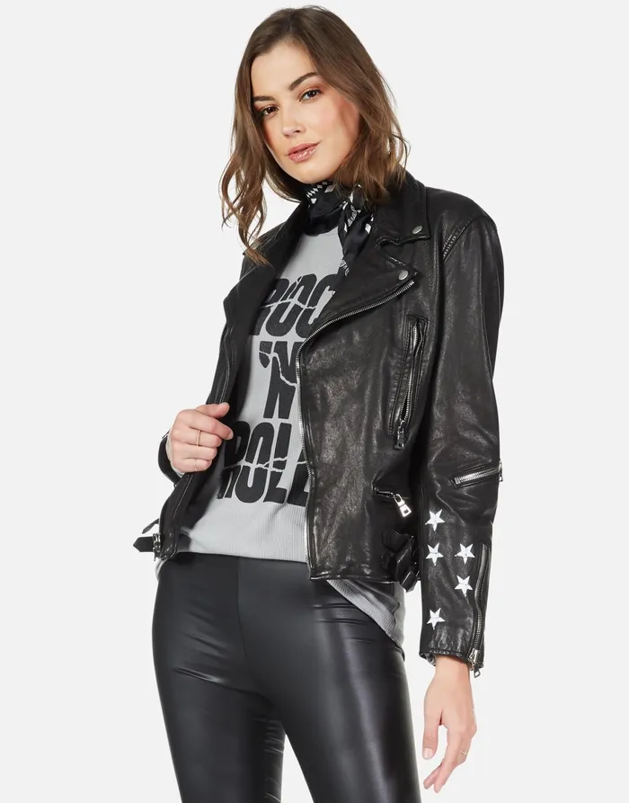Posey Cracked RnR Spray Black Women039s Lauren Moshi Jackets