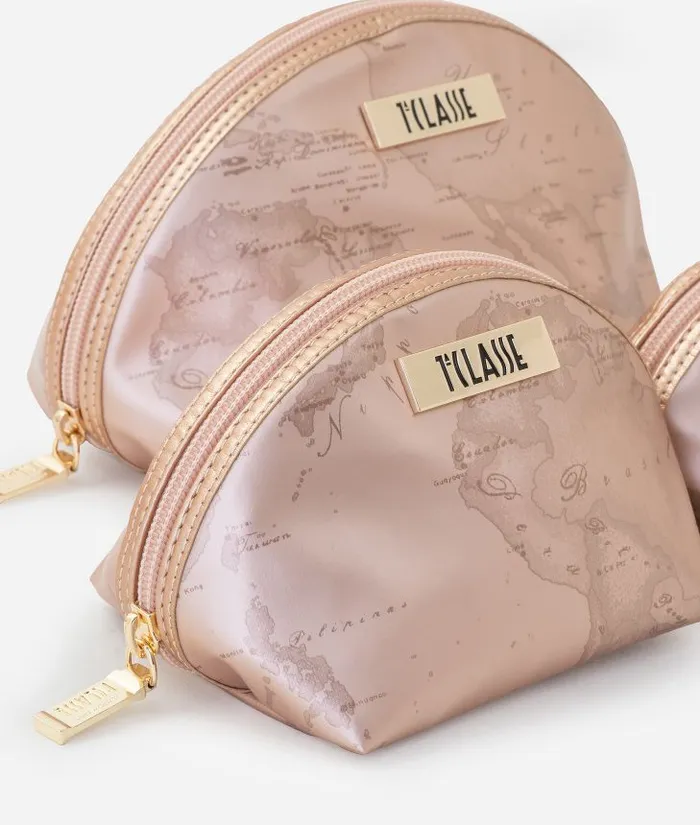 Pouch Set Pearl Pink Woman Alviero Martini Pouches and Toiletry Bags