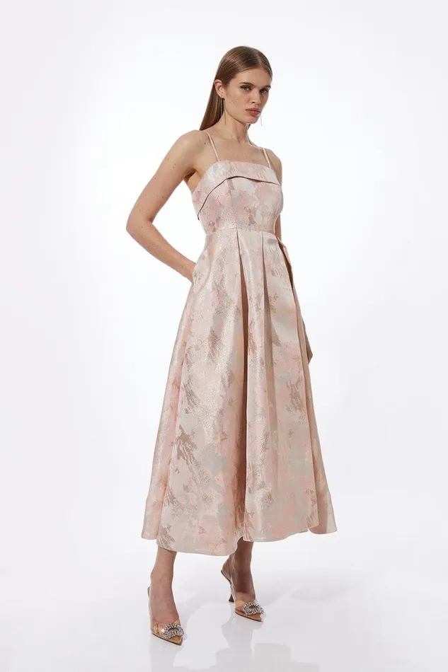 Prom Woven Maxi Dress Blush Women Karen Millen Dresses
