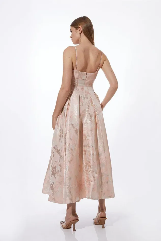 Prom Woven Maxi Dress Blush Women Karen Millen Dresses