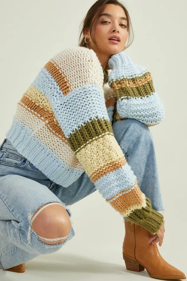 Pullovers Hollis Chunky Striped Sweater 8211 Altar8217d State Women