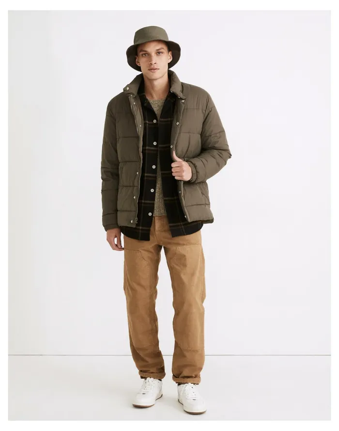 Quilted Puffer Jacket Cargo Green Men Madewell Jackets Quilted Puffer Jacket Cargo Green Men Madewell Jackets