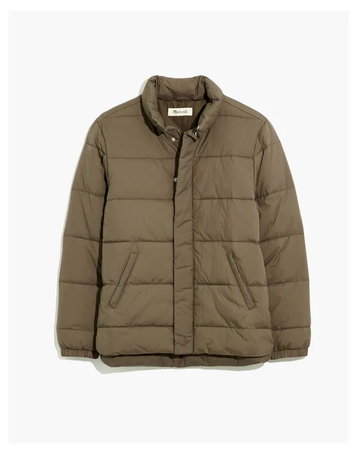 Quilted Puffer Jacket Cargo Green Men Madewell Jackets Quilted Puffer Jacket Cargo Green Men Madewell Jackets