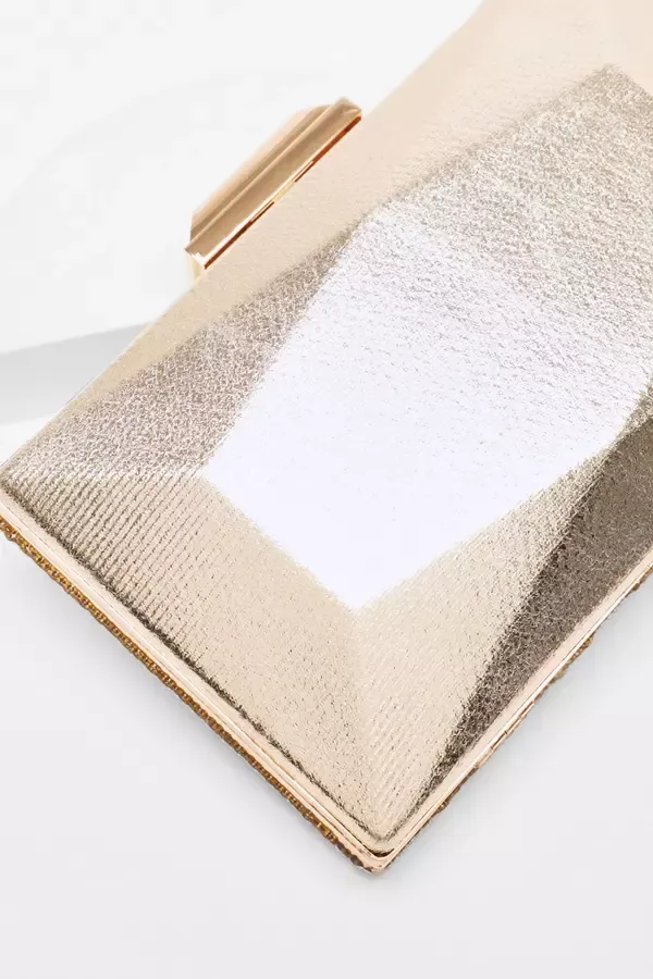 Quiz Clothing Bags Gold Diamante Geometric Box Bag 8211 Women