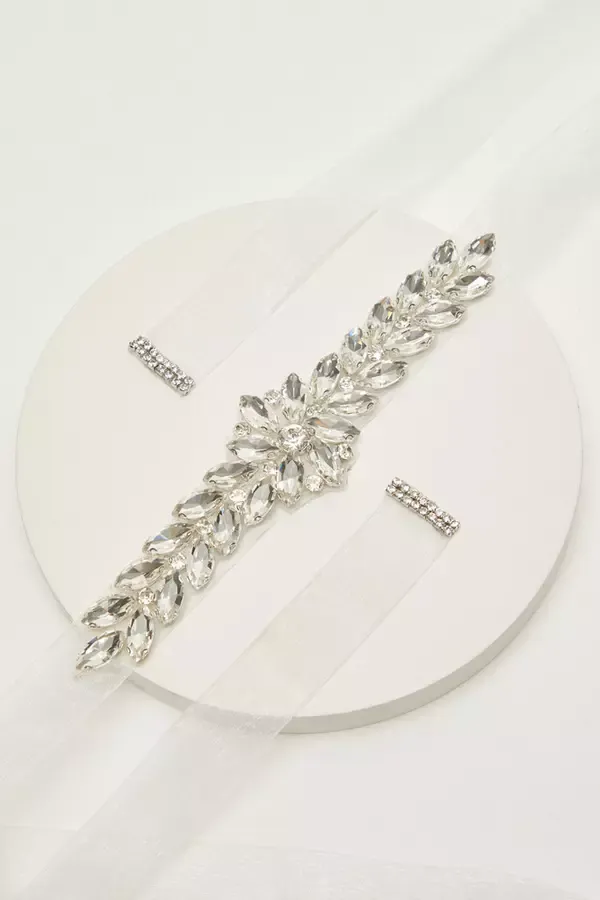 Quiz Clothing Belts Bridal White Satin Diamante Belt 8211 Women