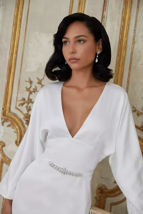 Quiz Clothing Belts Bridal White Satin Diamante Belt 8211 Women