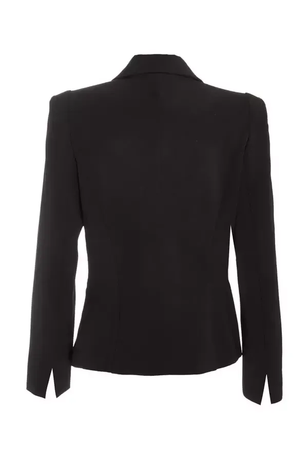 Quiz Clothing Blazers Black Woven Embellished Tailored Blazer 8211 Women