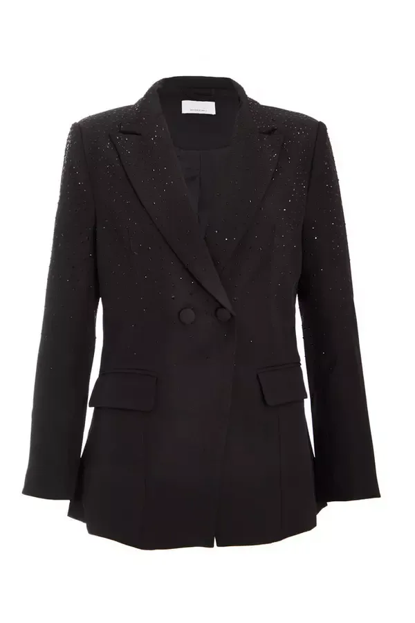 Quiz Clothing Blazers Petite Black Diamante Blazer 8211 Women