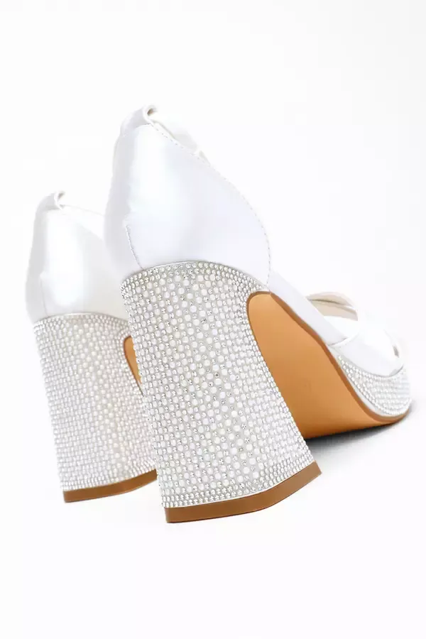 Quiz Clothing Bridal Shoes Bridal White Satin Diamante Platform Heels 8211 Women Quiz Clothing Bridal Shoes Bridal White Satin Diamante Platform Heels 8211 Women