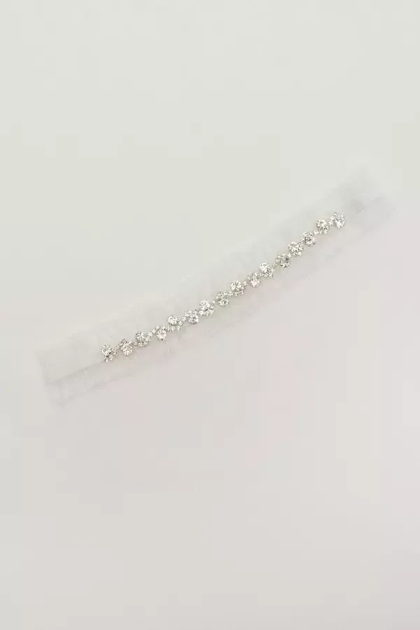 Quiz Clothing Bride To Be White Diamante Garter 8211 Women