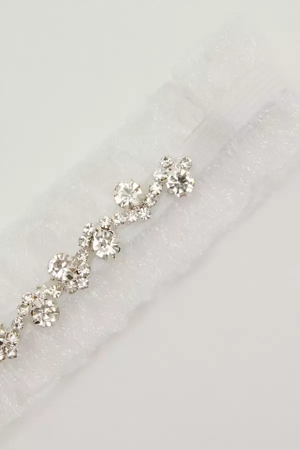 Quiz Clothing Bride To Be White Diamante Garter 8211 Women