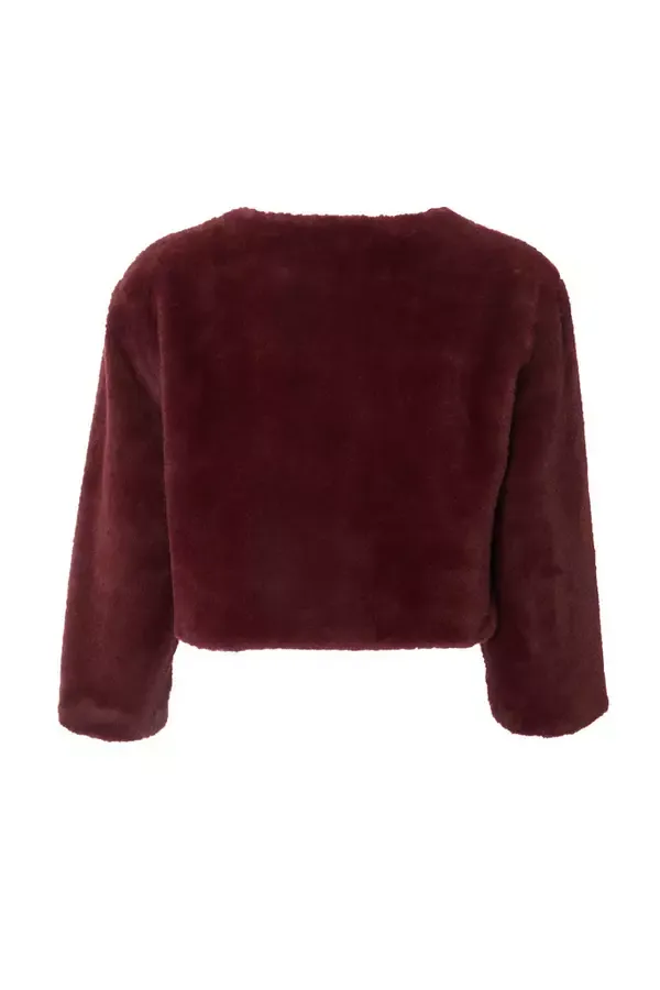 Quiz Clothing Capes and Ponchos Dark Red Faux Fur Long Sleeve Cape 8211 Women Quiz Clothing Capes and Ponchos Dark Red Faux Fur Long Sleeve Cape 8211 Women