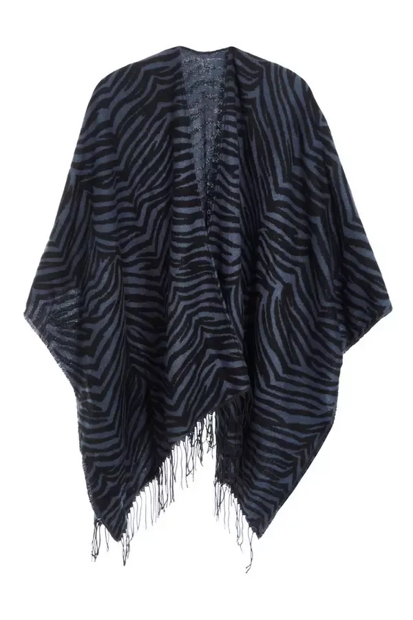 Quiz Clothing Capes and Ponchos Grey Animal Print Cape 8211 Women