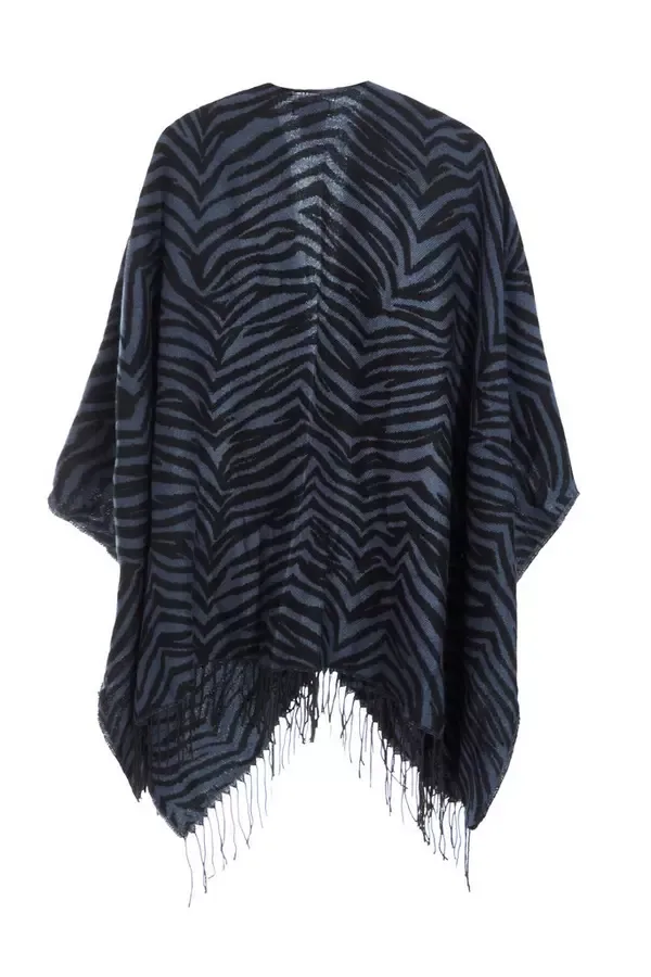 Quiz Clothing Capes and Ponchos Grey Animal Print Cape 8211 Women