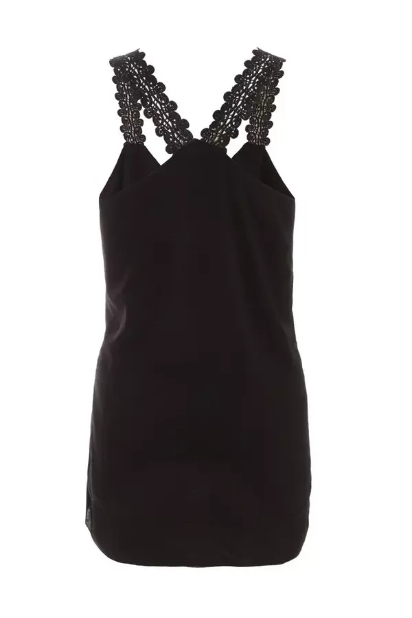 Quiz Clothing Casual Clothing Black Crochet Strap Vest Top 8211 Women