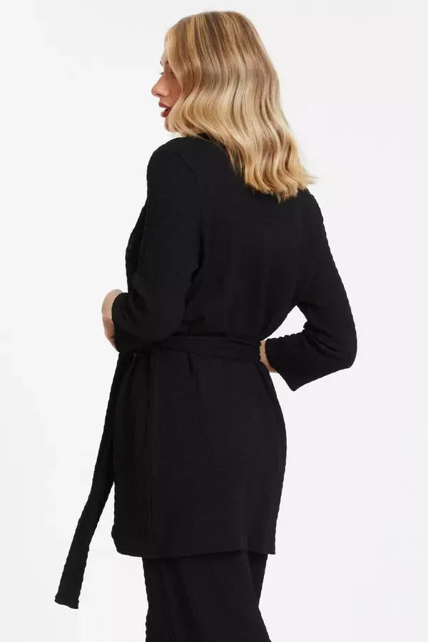 Quiz Clothing Casual Clothing Black Tie Front Blazer 8211 Women
